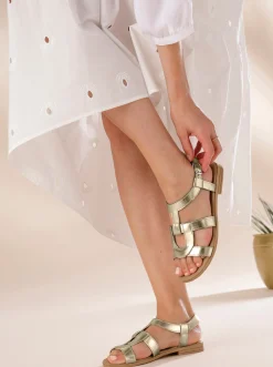 Sandalen & Sandaletten|heine Sandale hellgoldfarben