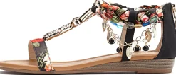 Sandalen & Sandaletten|LASCANA Sandale schwarz-rot-braun-bunt