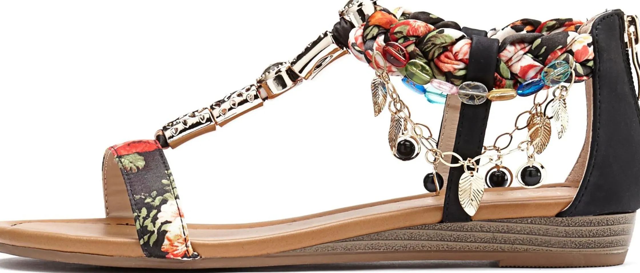 Sandalen & Sandaletten|LASCANA Sandale schwarz-rot-braun-bunt