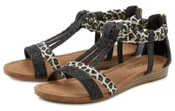 Sandalen & Sandaletten|LASCANA Sandale schwarz/leo
