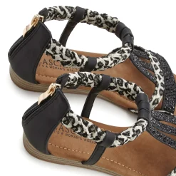 Sandalen & Sandaletten|LASCANA Sandale schwarz/leo