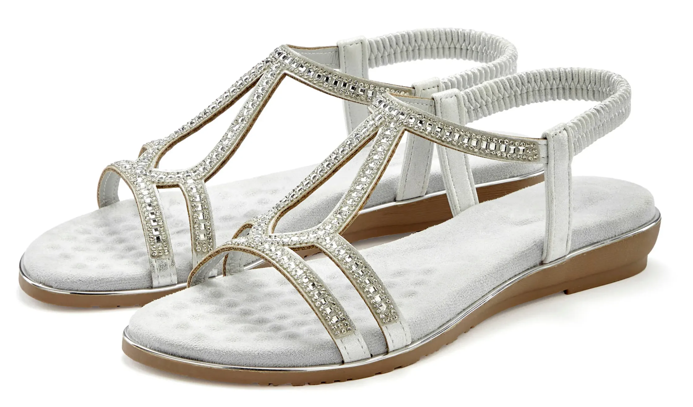 Sandalen & Sandaletten|Vivance Sandale silberfarben