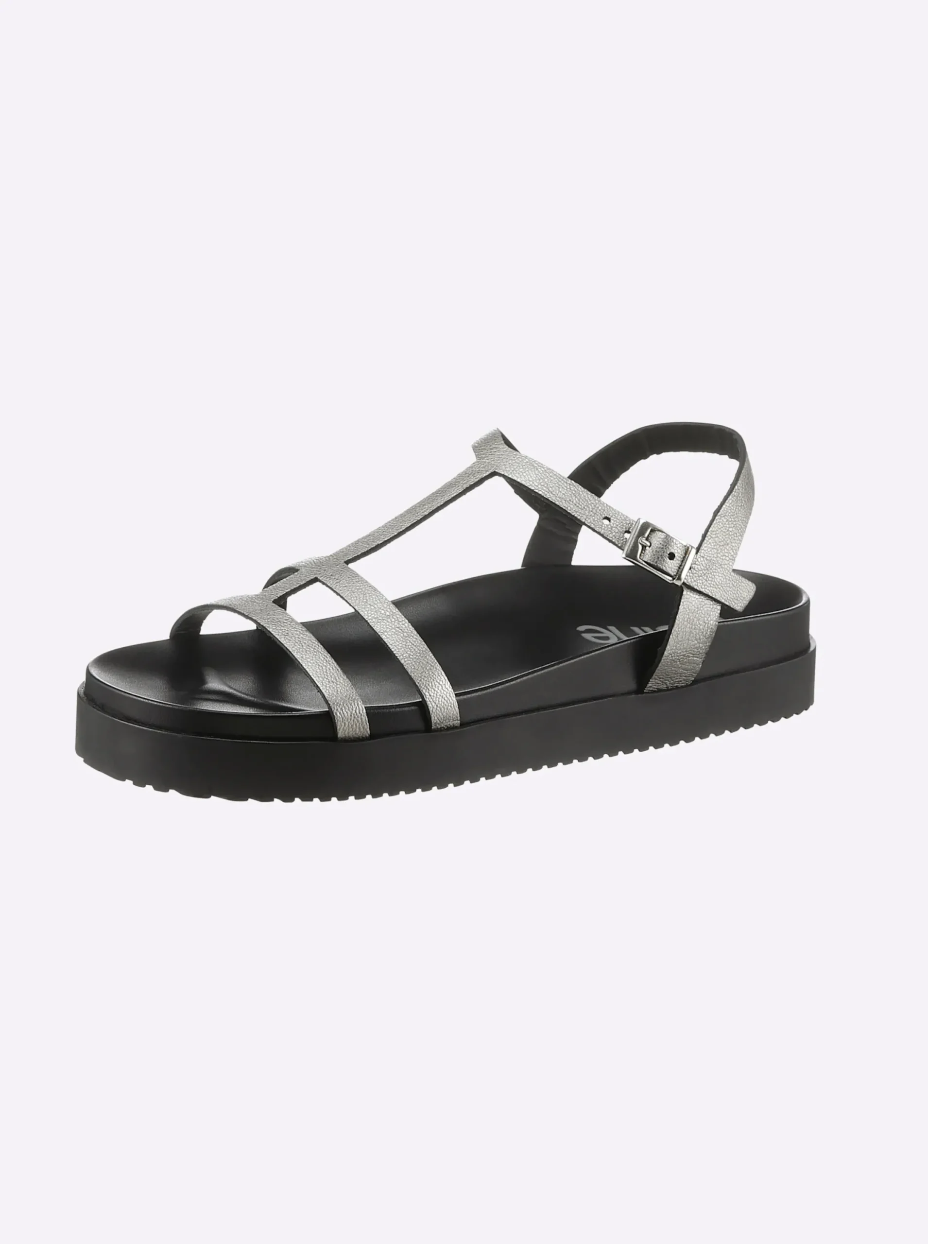Sandalen & Sandaletten|heine Sandale silberfarben-schwarz
