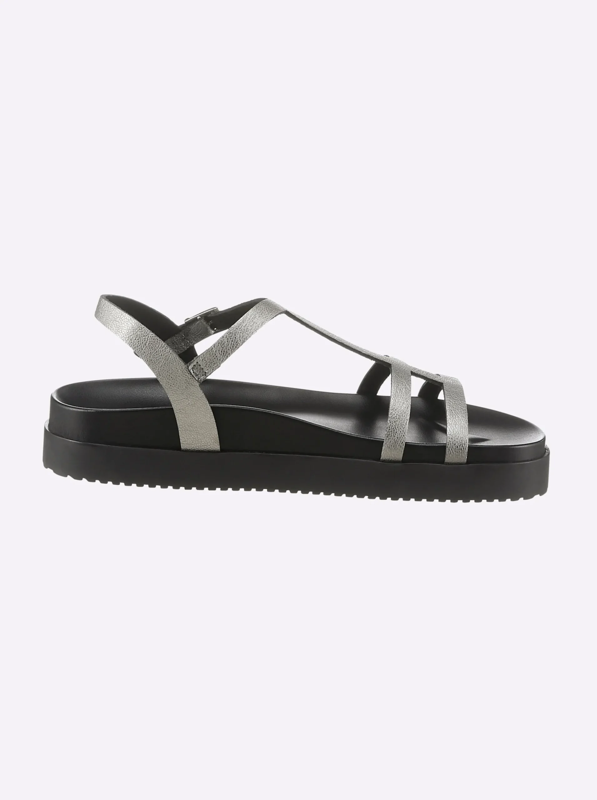 Sandalen & Sandaletten|heine Sandale silberfarben-schwarz