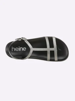 Sandalen & Sandaletten|heine Sandale silberfarben-schwarz