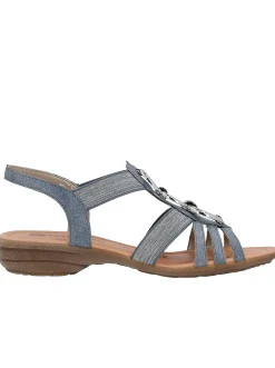 Sandalen & Sandaletten|Remonte Sandale für den schlanken Fuß mittelblau