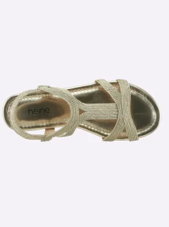 Sandalen & Sandaletten|heine Sandale im Metallic-Look goldfarben