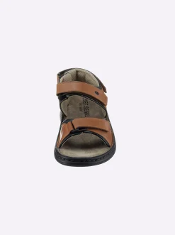 Sandalen & Sandaletten|Josef Seibel Sandale mit unterpolstertem Klettverschluss braun