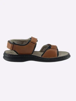 Sandalen & Sandaletten|Josef Seibel Sandale mit unterpolstertem Klettverschluss braun