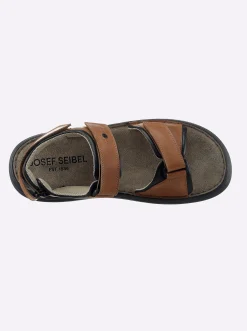 Sandalen & Sandaletten|Josef Seibel Sandale mit unterpolstertem Klettverschluss braun