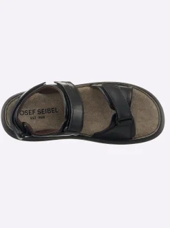 Sandalen & Sandaletten|Josef Seibel Sandale mit unterpolstertem Klettverschluss schwarz