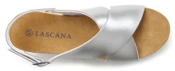 Sandalen & Sandaletten|LASCANA Sandalette silberfarben