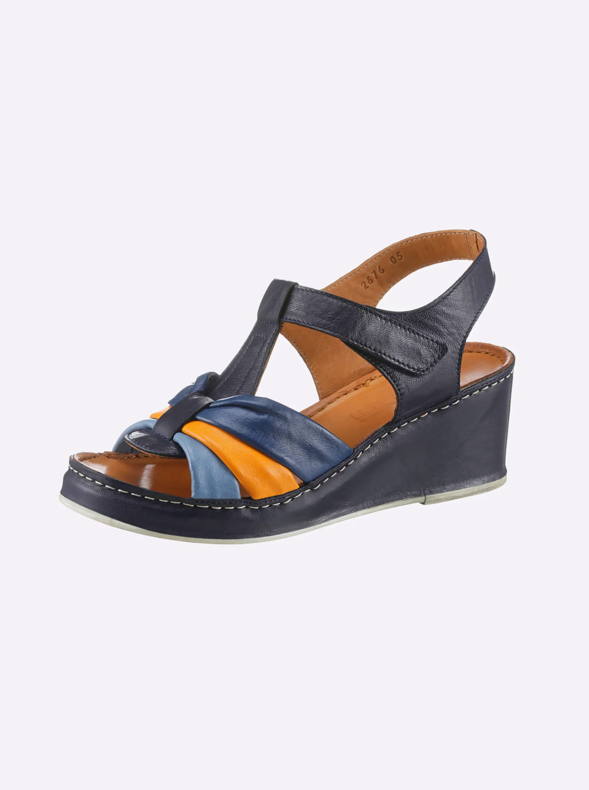 Sandalen & Sandaletten|Gemini Sandalette ganz aus Leder jeansblau