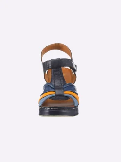 Sandalen & Sandaletten|Gemini Sandalette ganz aus Leder jeansblau