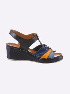 Sandalen & Sandaletten|Gemini Sandalette ganz aus Leder jeansblau