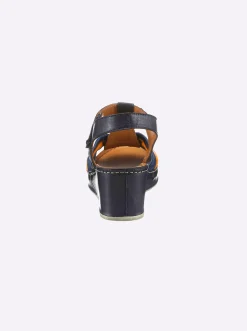 Sandalen & Sandaletten|Gemini Sandalette ganz aus Leder jeansblau