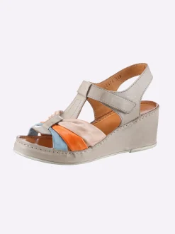Sandalen & Sandaletten|Gemini Sandalette ganz aus Leder sesam