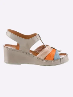 Sandalen & Sandaletten|Gemini Sandalette ganz aus Leder sesam
