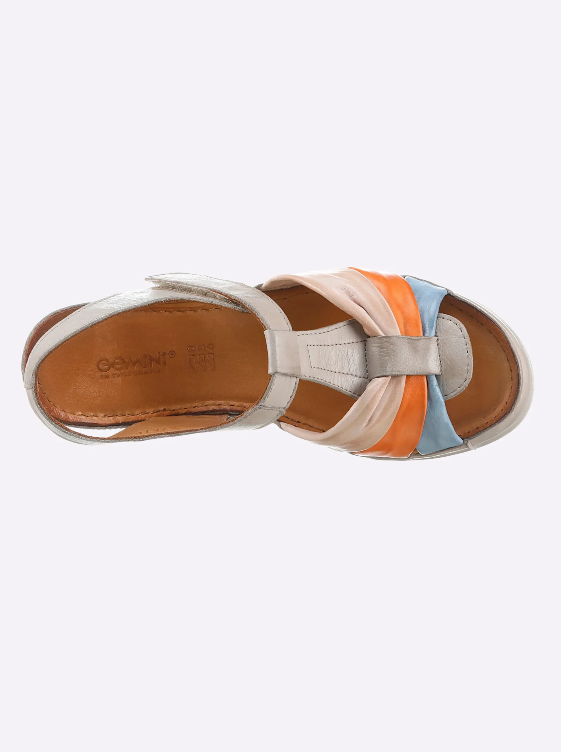 Sandalen & Sandaletten|Gemini Sandalette ganz aus Leder sesam