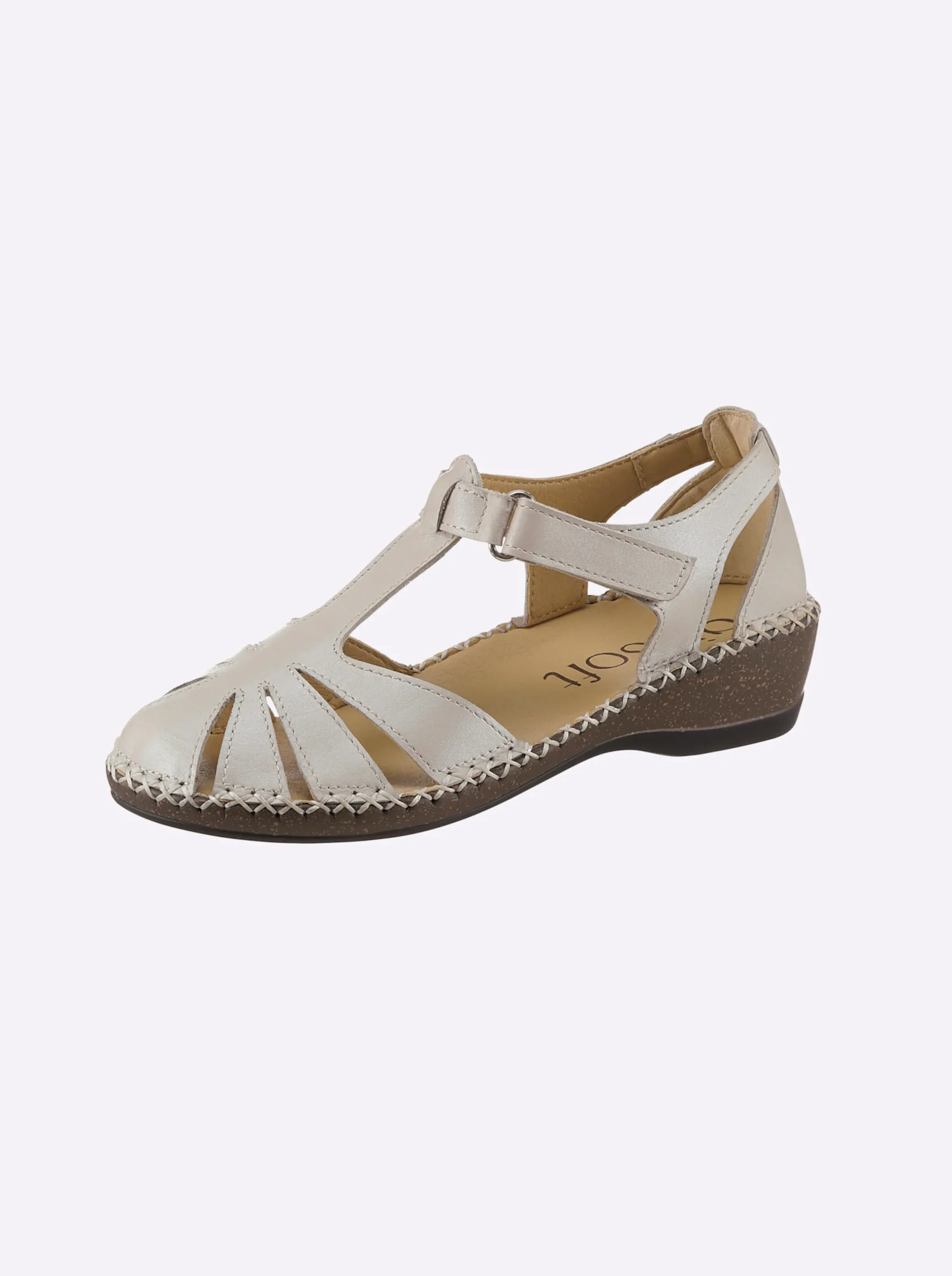 Sandalen & Sandaletten|airsoft modern+ Sandalette mit Klettverschluss vanille