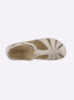 Sandalen & Sandaletten|airsoft modern+ Sandalette mit Klettverschluss vanille