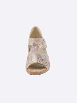 Sandalen & Sandaletten|Waldläufer Sandalette mit Klettverschluss beige-bunt