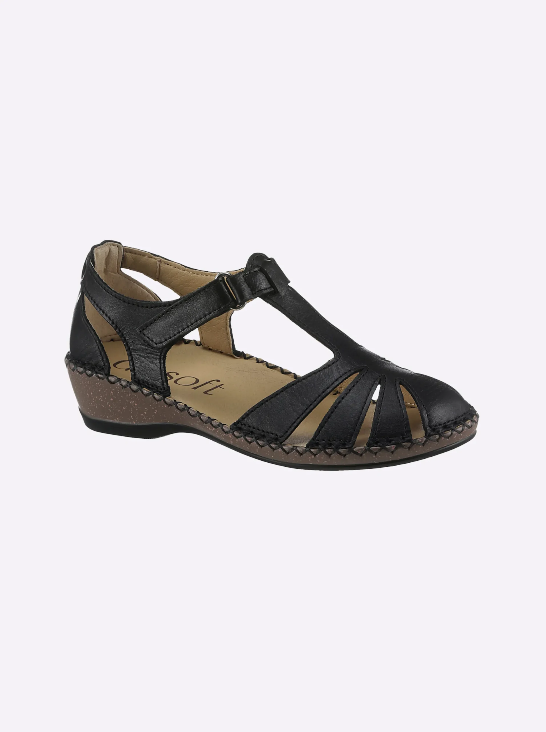 Sandalen & Sandaletten|airsoft modern+ Sandalette mit Klettverschluss schwarz