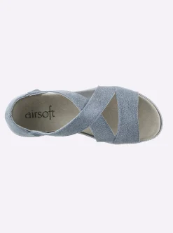 Sandalen & Sandaletten|airsoft modern+ Sandalette mit Wechselfußbett taubenblau