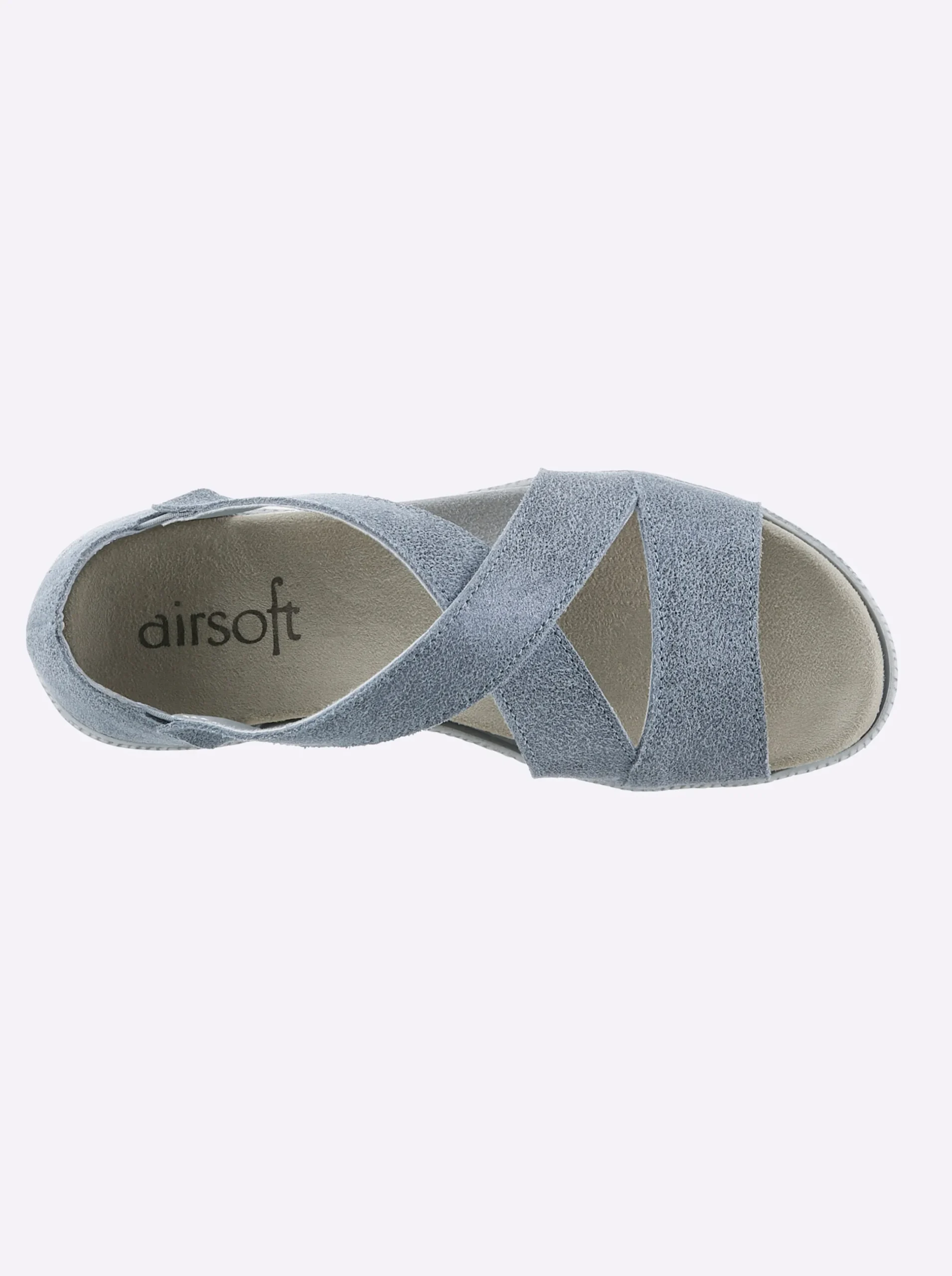 Sandalen & Sandaletten|airsoft modern+ Sandalette mit Wechselfußbett taubenblau