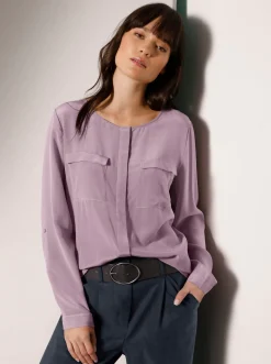 Blusen|heine Satinbluse mauve