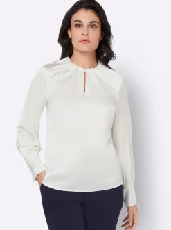 Blusen| Satinbluse ecru