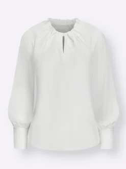 Blusen| Satinbluse ecru