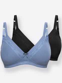 Bhs|wäschepur Schalen-BH ohne Bügel schwarz+jeansblau