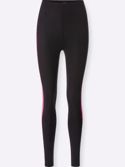 Nachtwäsche|wäschepur Schlafanzug fuchsia-schwarz