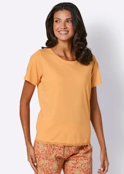 Homewear|Nachtwäsche|wäschepur Schlafanzug-Shirt apricot
