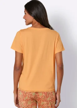 Homewear|Nachtwäsche|wäschepur Schlafanzug-Shirt apricot