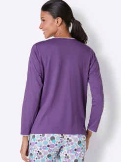 Nachtwäsche|wäschepur Schlafanzug-Shirt lila