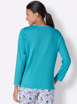 Nachtwäsche|wäschepur Schlafanzug-Shirt türkis