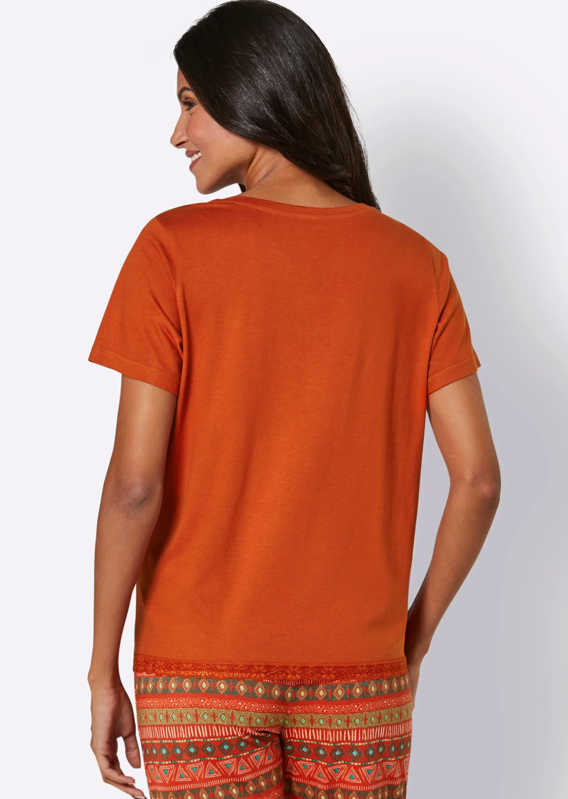 Nachtwäsche|Homewear|wäschepur Schlafanzug-Shirt rostrot