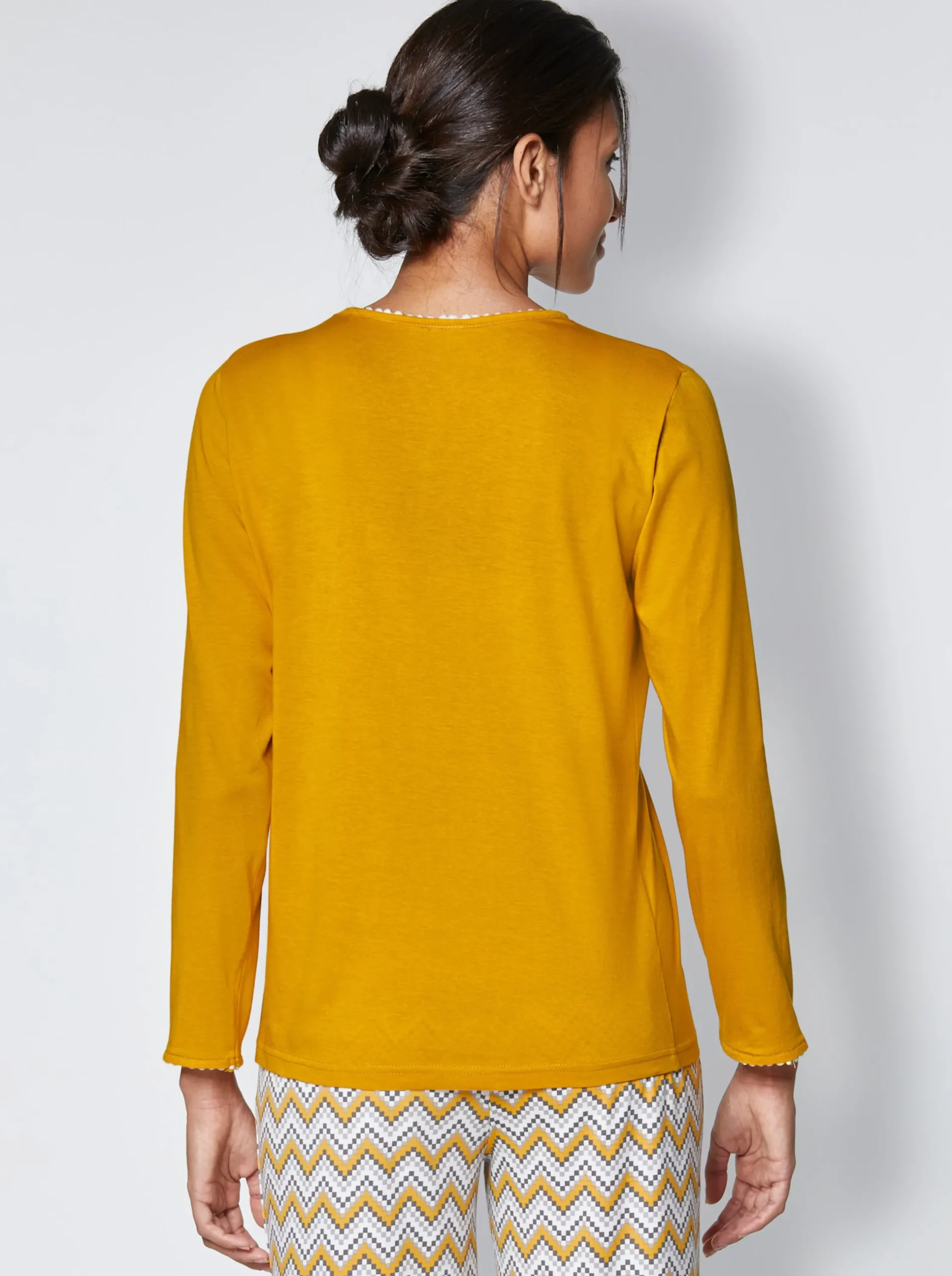 Nachtwäsche|wäschepur Schlafanzug-Shirt ocker