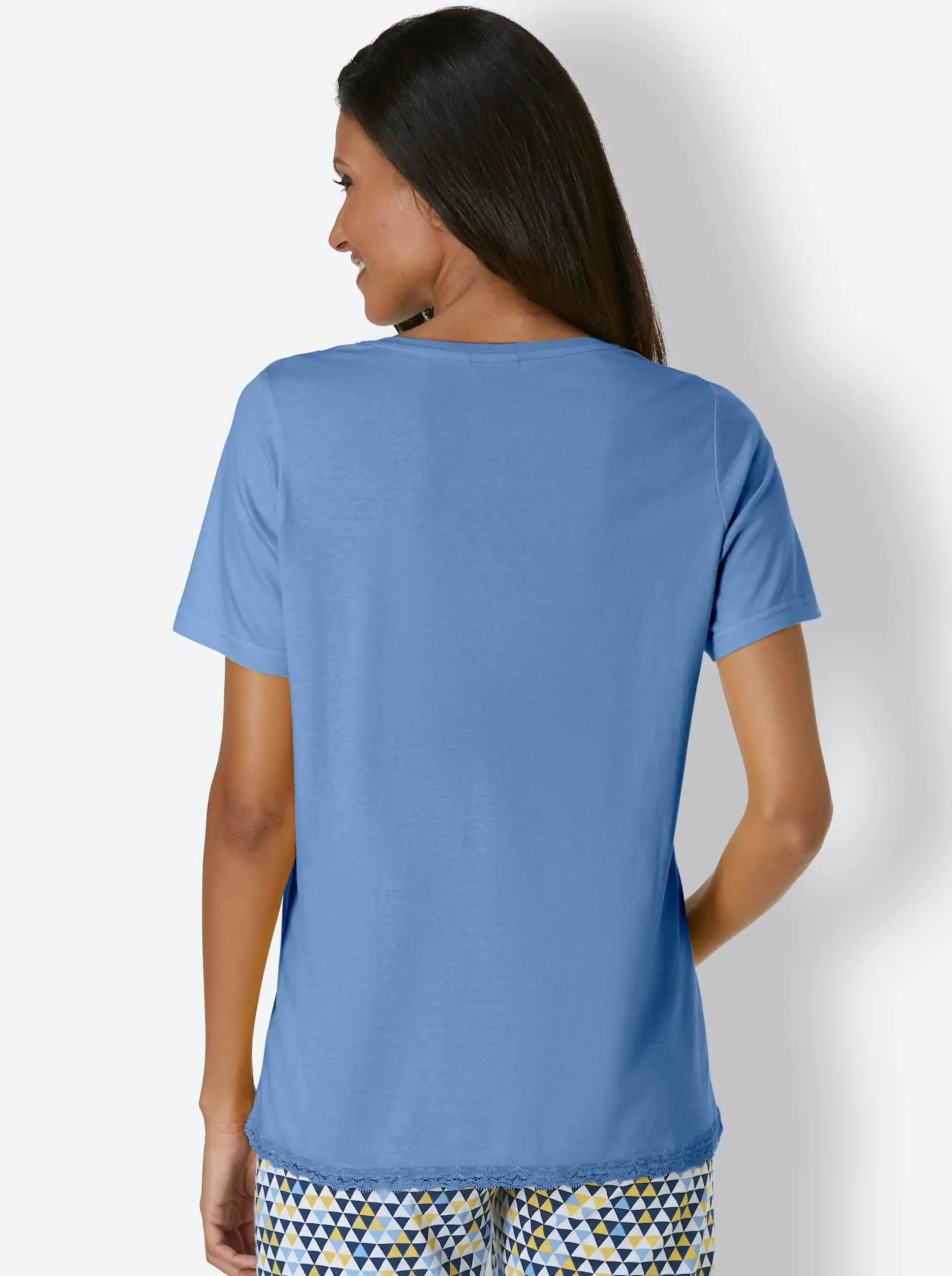 Homewear|Nachtwäsche|wäschepur Schlafanzug-Shirt himmelblau