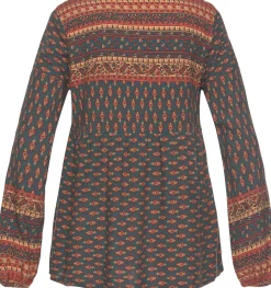 Strandmode|Blusen|Buffalo Schlupfbluse petrol-bedruckt