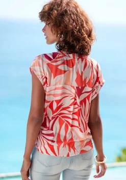 Strandmode|Blusen|LASCANA Schlupfbluse rotbedruckt