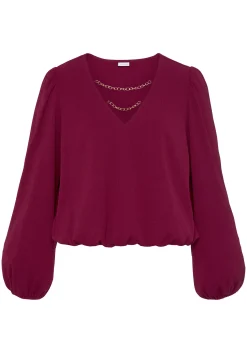 Strandmode|Blusen|LASCANA Schlupfbluse pflaume