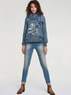 Blusen|heine Schlupfbluse jeansblau