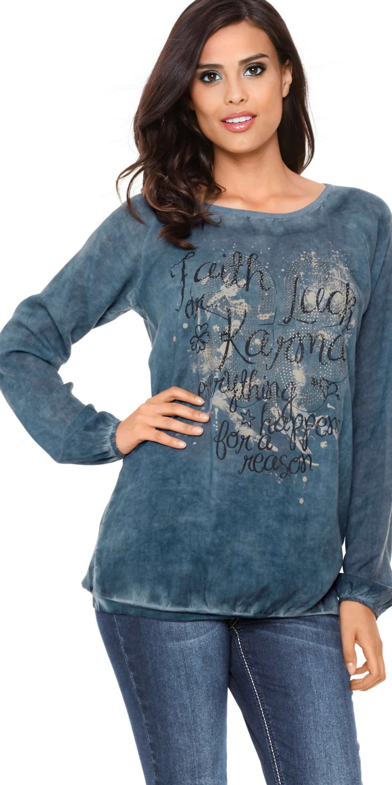 Blusen|heine Schlupfbluse jeansblau