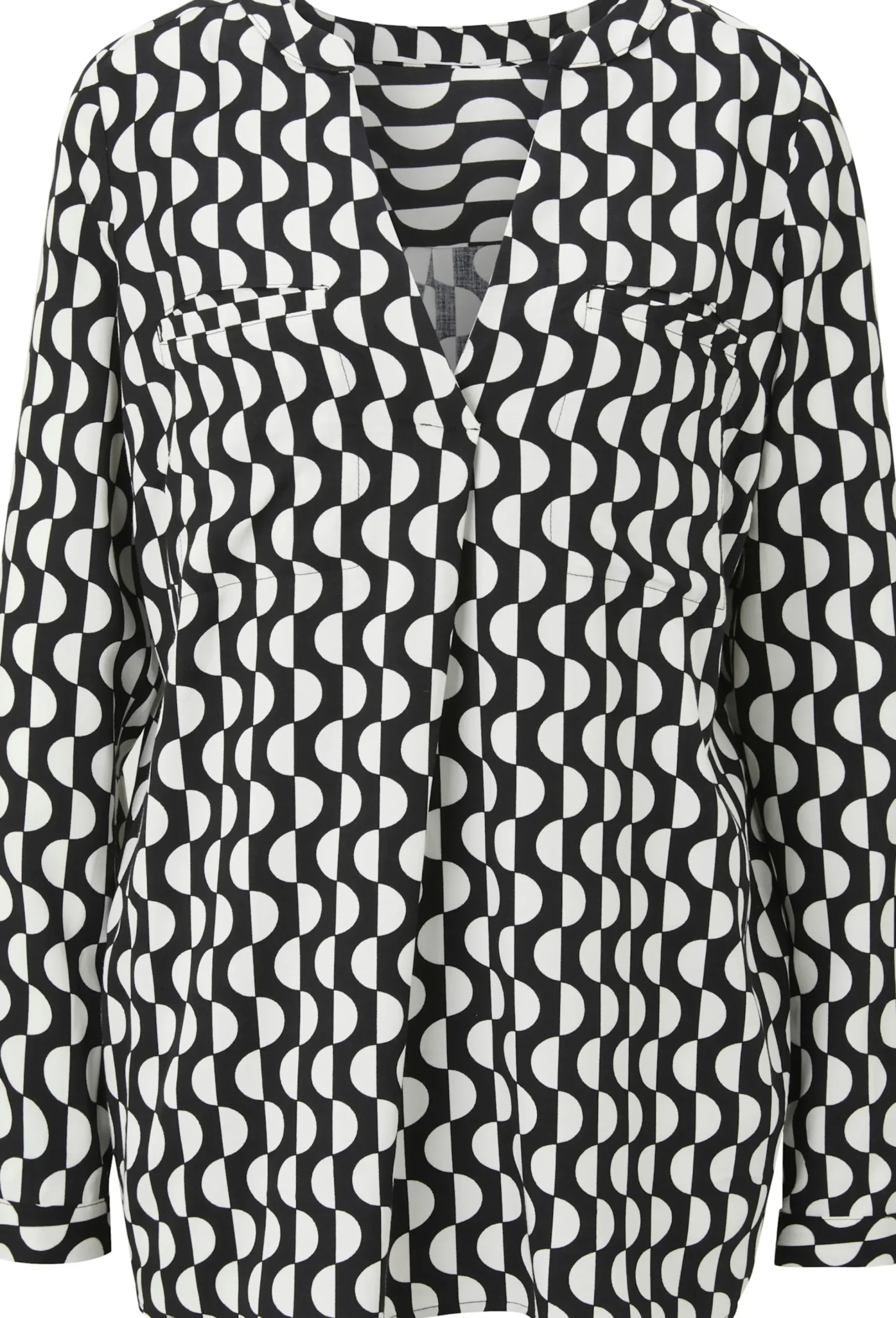 Blusen|heine Schlupf-Bluse schwarz-ecru