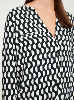 Blusen|heine Schlupf-Bluse schwarz-ecru