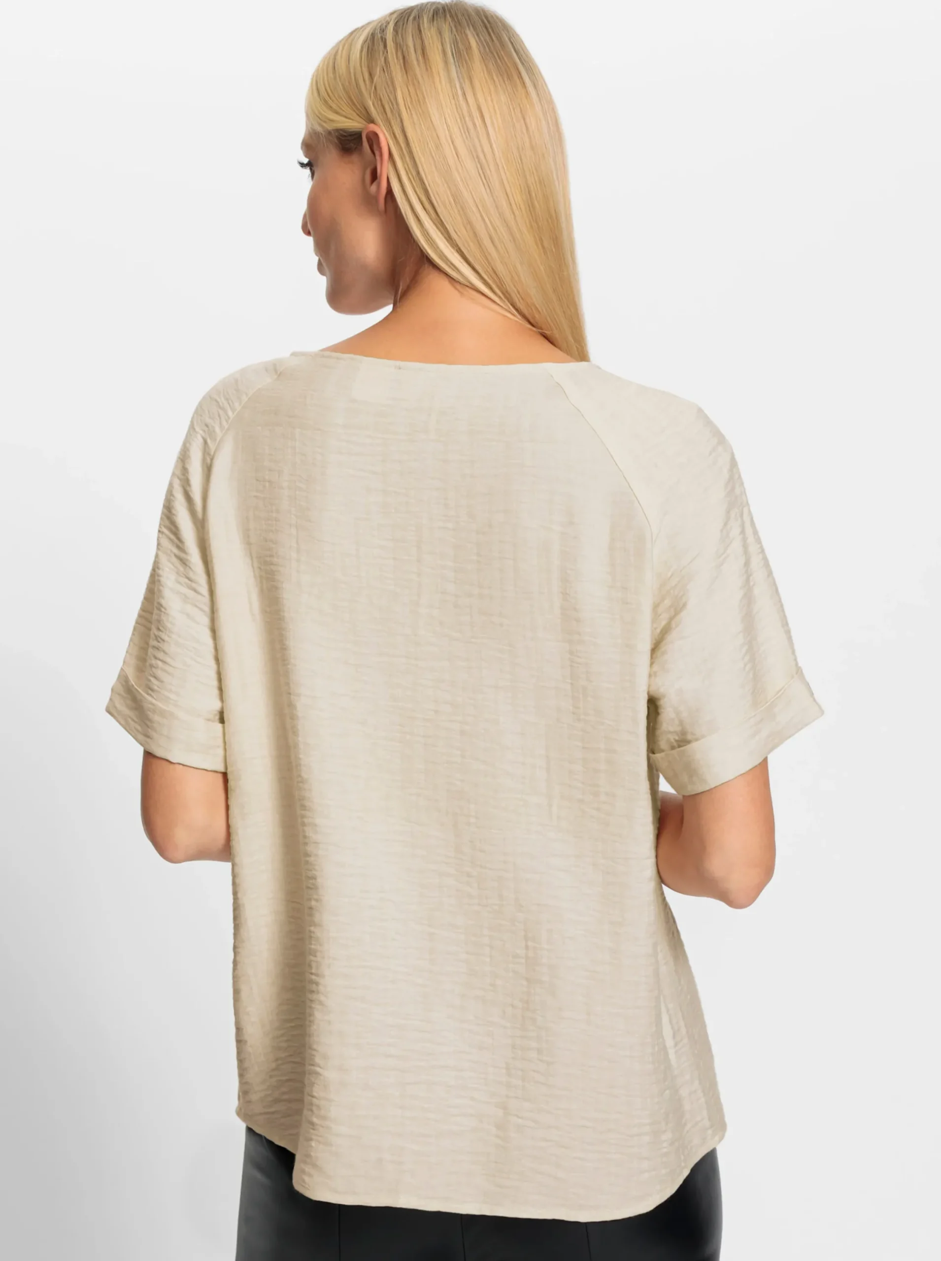 Blusen|heine Schlupfbluse in Crinkle-Optik sand