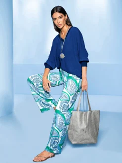Strandmode|heine Schlupfbluse mit Fledermausärmel royalblau